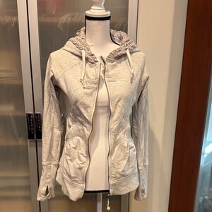Lululemon Athletica Light Gray Hooded Jacket